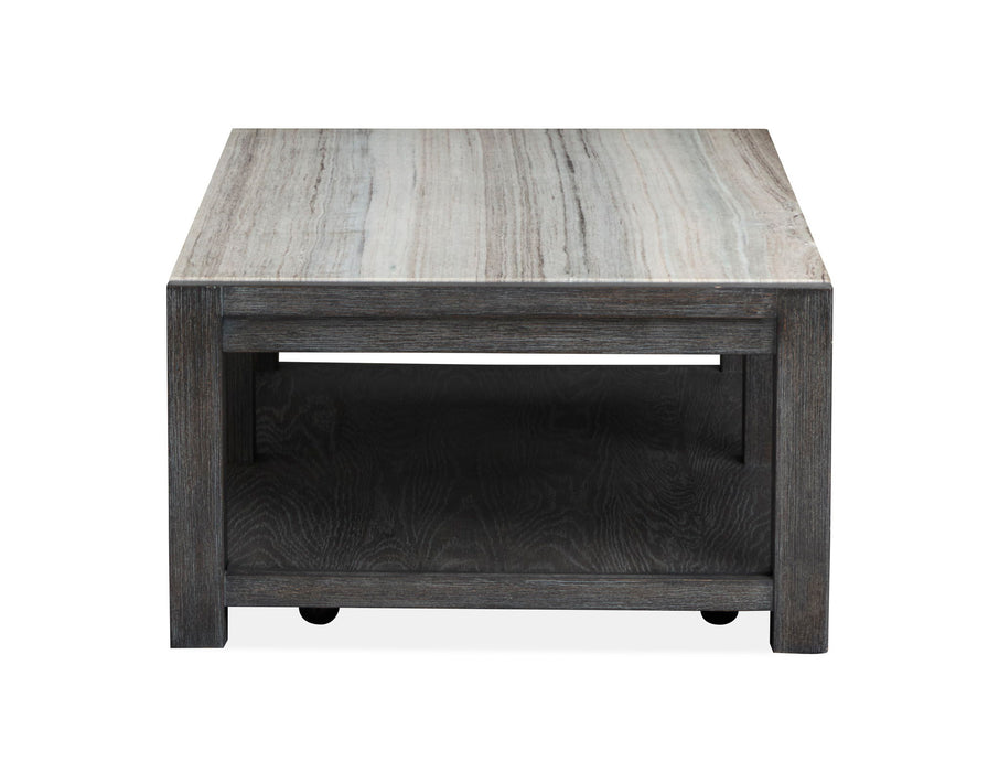 Plum Creek - Rectangular Cocktail Table With Casters - Ravenwood Black