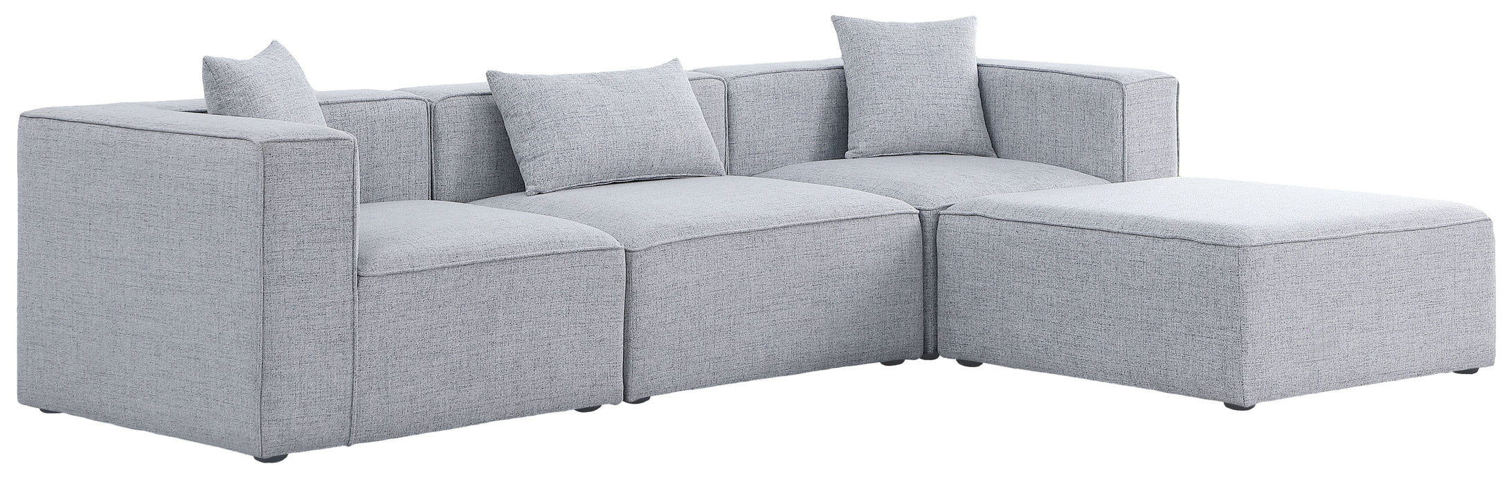 Cube - Linen 4 Piece Modular Sectional With Chaise