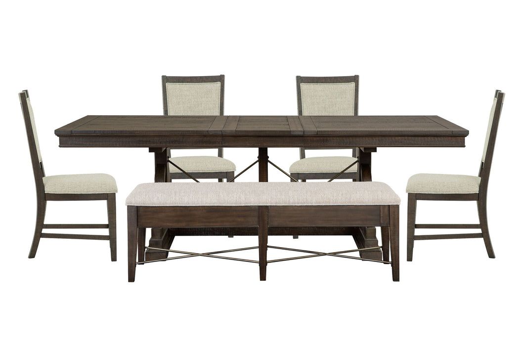 Westley Falls - Extendable Trestle Dining Table Set