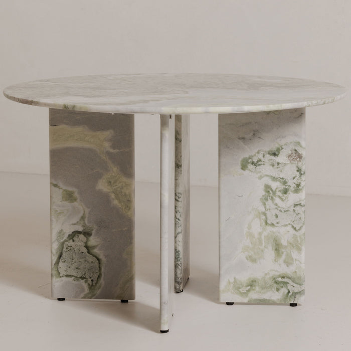 Celia - Round Dining Table - Green / Onyx Marble