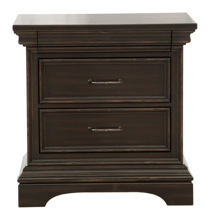Caldwell - 2 Drawer Nightstand - Smoked Molasses