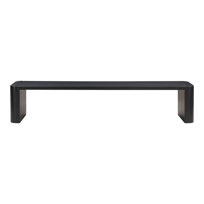 Post - Large Oak Dining Bench - Black