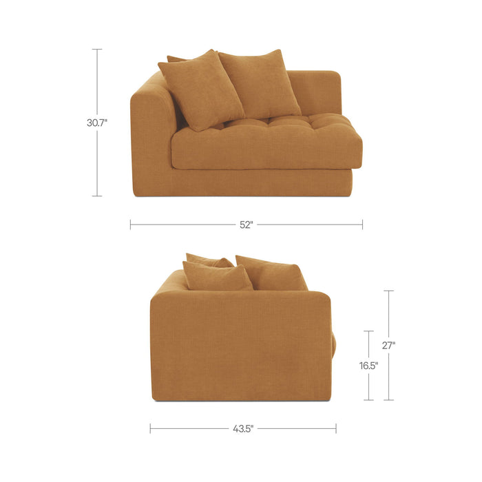 Davie - Left Arm Facing Chair - GoldenYellow