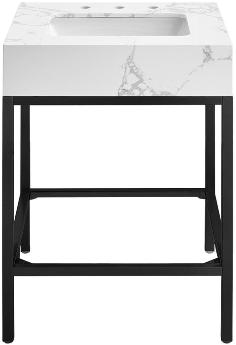 Marmo - Engineered Marble Bathroom Vanity With Black Base