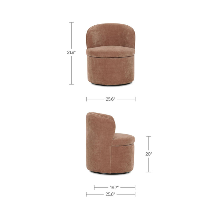 Dane - Swivel Chair - Heritage Pink