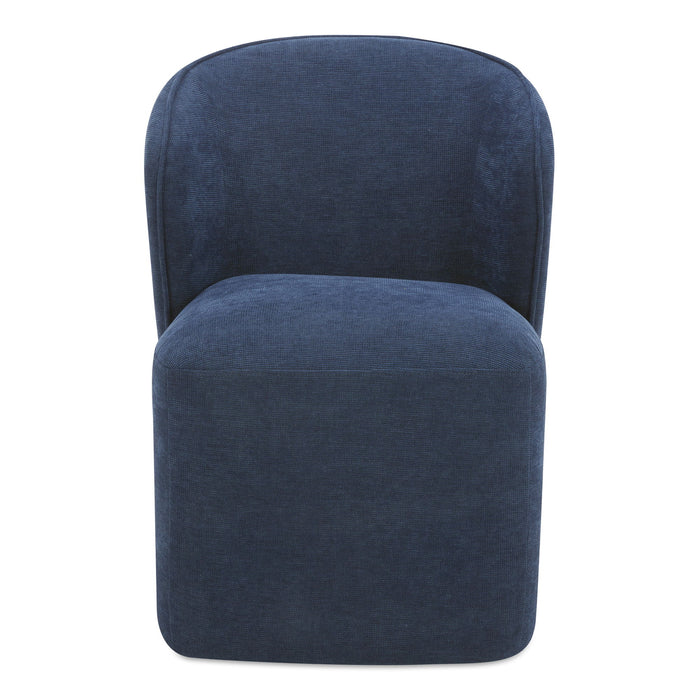Larson - Rolling Dining Chair - Navy Blue