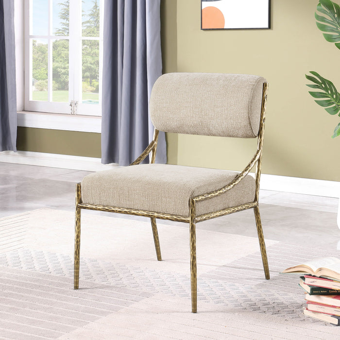 Bastille - Upholstered Dining Side Chair (Set of 2) - Brass Frame