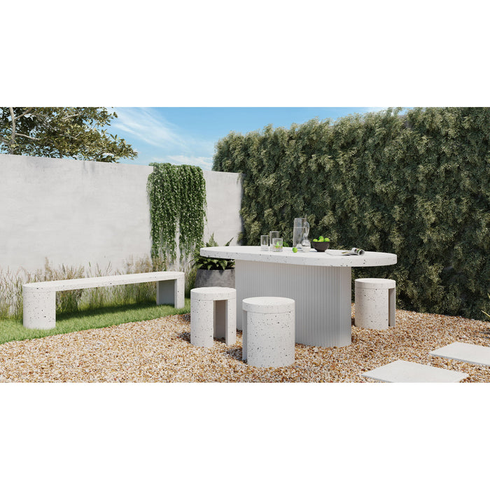 Lyon - Outdoor Cement Dining Table - Pearl Silver