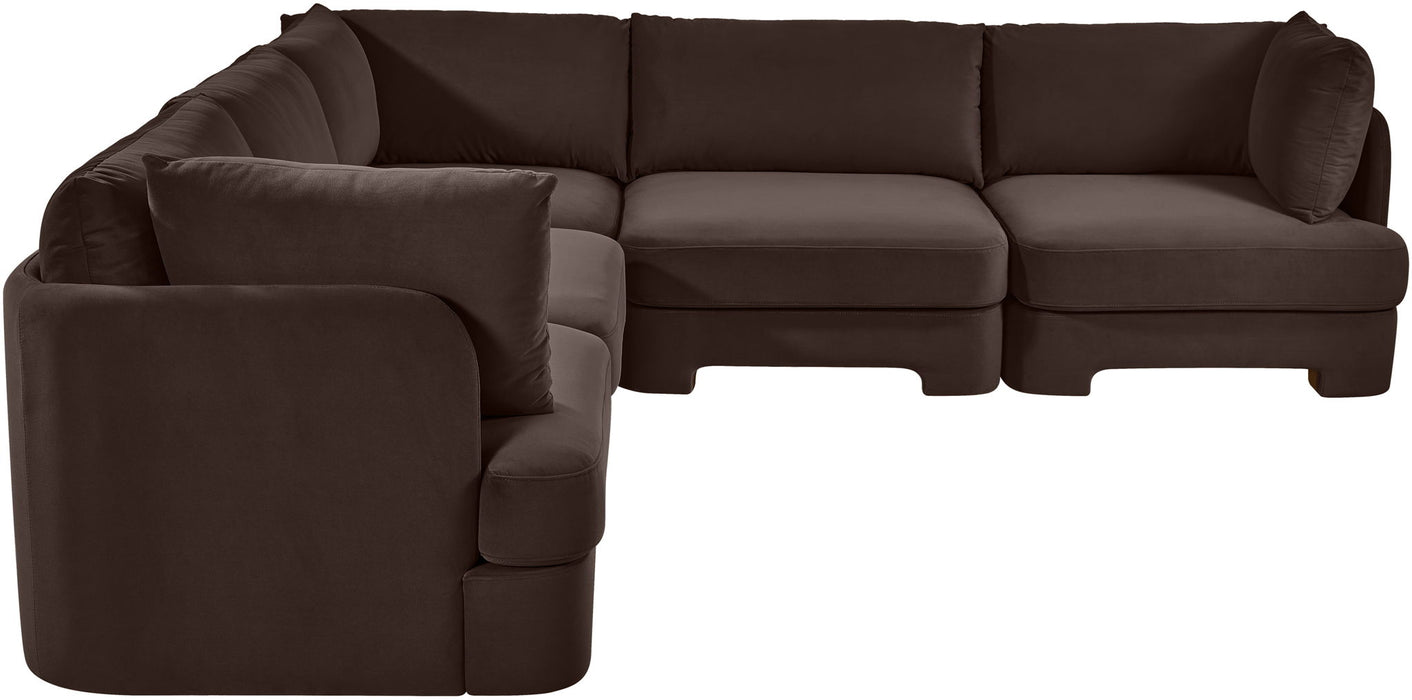 Hammond - Velvet Performance Fabric Upholstered 5 Piece Corner Sectional
