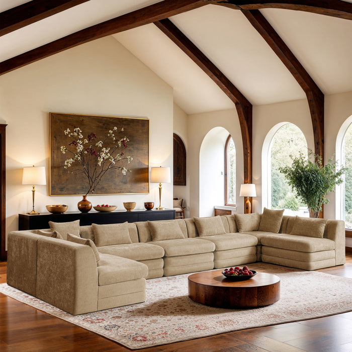 Stellar - 7 Piece Chenille Fabric Upholstered Modular Sectional