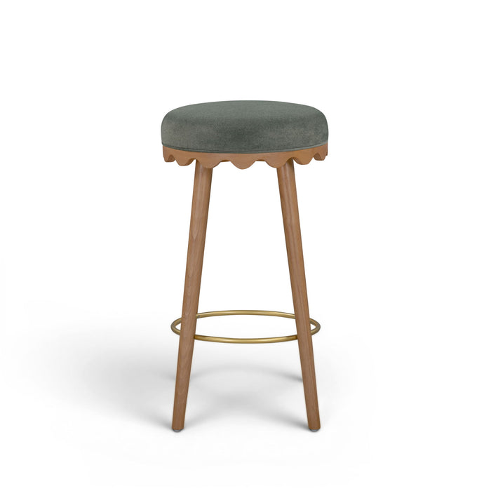 Oodle - Performance Vegan Mohair Light Walnut Stool