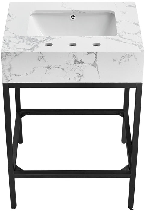 Marmo - Engineered Marble Bathroom Vanity With Black Base