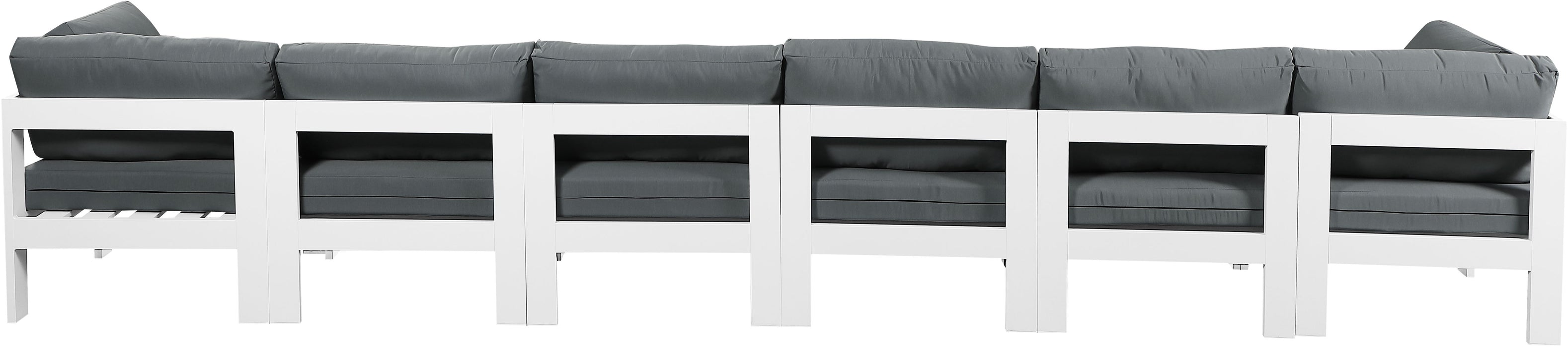 Nizuc - Outdoor Patio 6 Seat Modular Sofa With White Frame