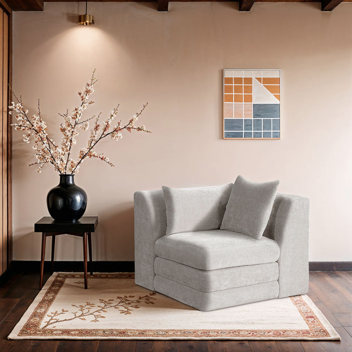Stellar - Chenille Fabric Upholstered Modular Corner Chair