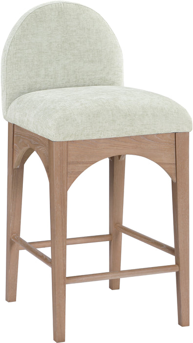 Waldorf - Chenille Stool With Natural Legs