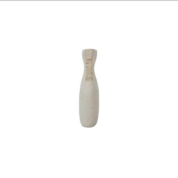 Vila - 13" Sculptural Vessel - Cream / White