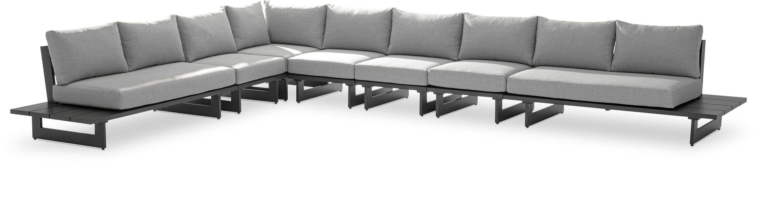 Maldives - 7 Piece Water Resistant Outdoor Patio Modular Sectional With Gray Base