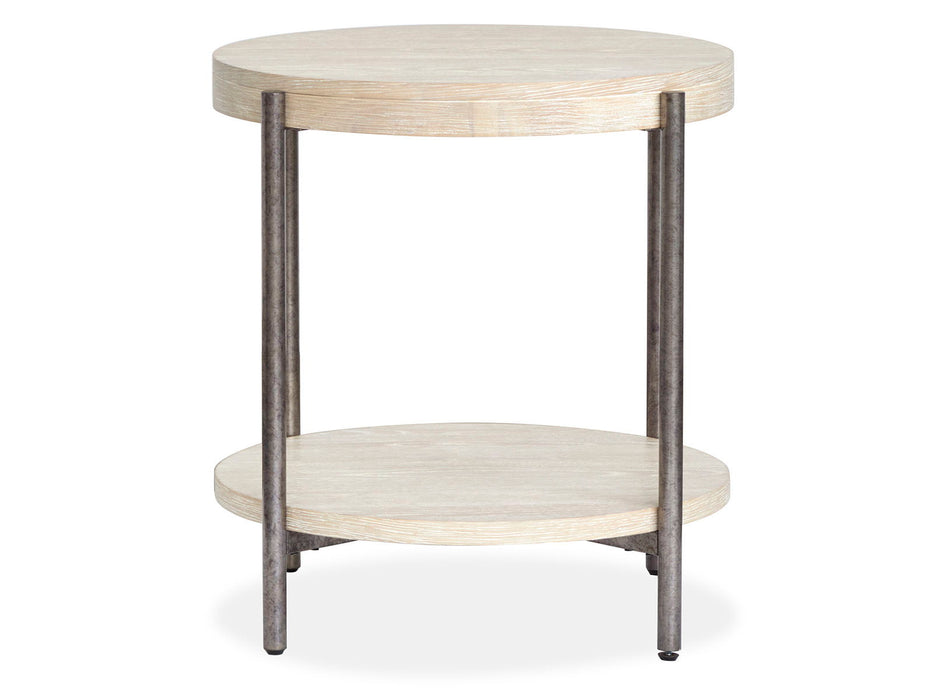 Jennings - Round End Table - Edgecomb Gray And Weathered Antique Nickel