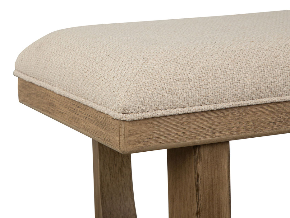 Tristan - Upholstered Backless Bench With U-Shaped Legs - Swiss Coffee