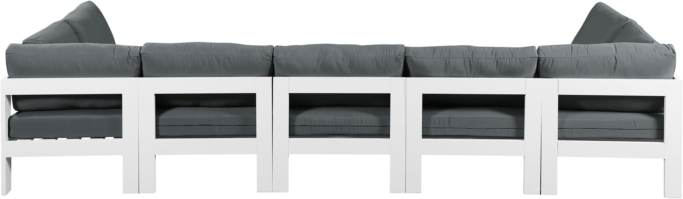 Nizuc - Outdoor Patio 7 Piece Modular Sectional With White Frame