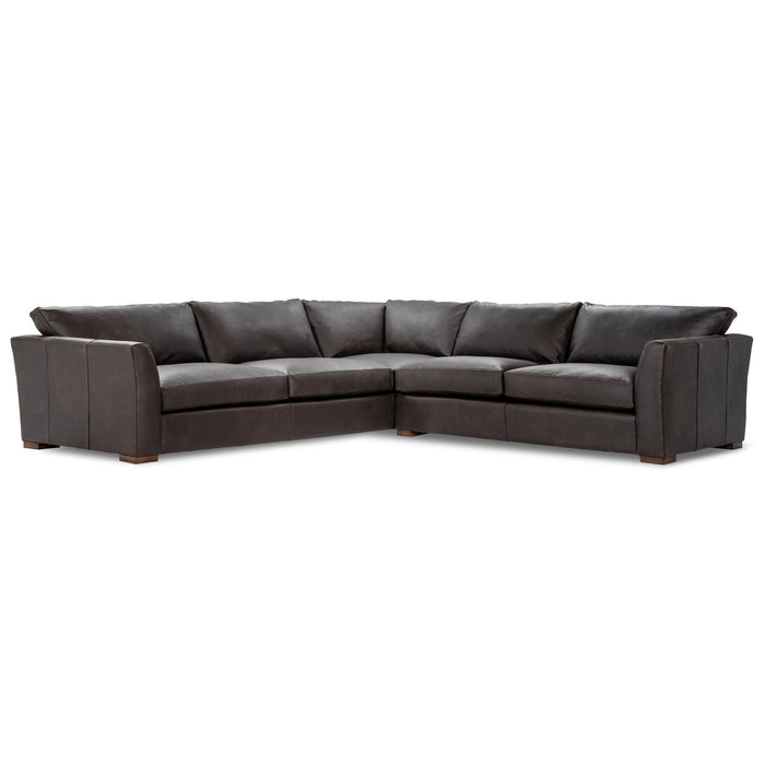 Bryson - Top Grain Leather 3 Piece Sectional - Lush-Chocolate