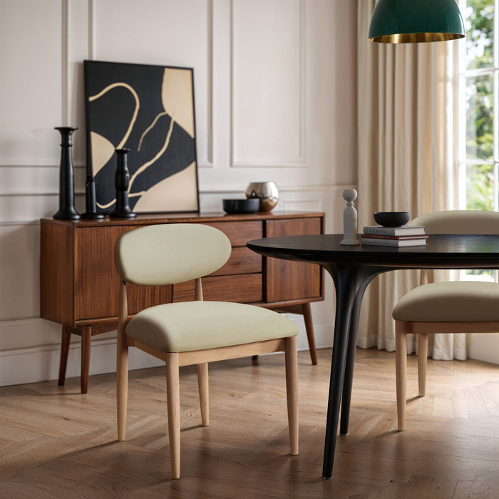 Riccio - Faux Leather Dining Side Chair (Set of 2) - Natural Frame