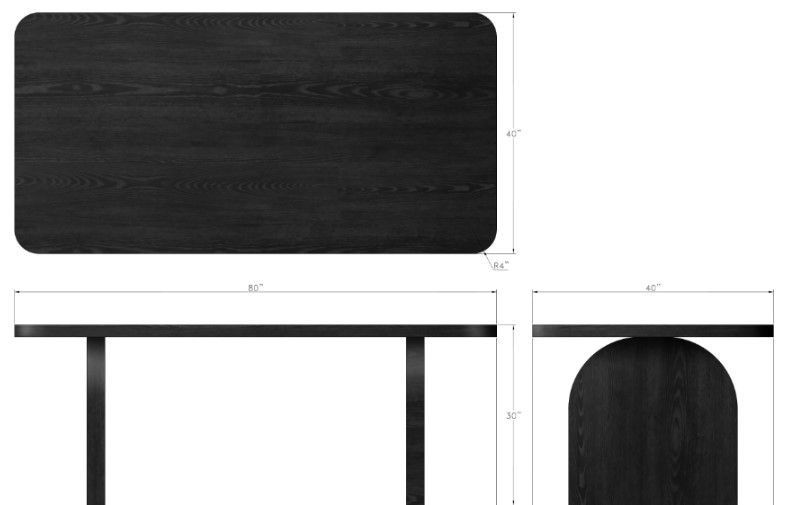 Elora Rectangular Dining Table - Jet