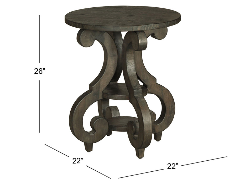 Bellamy - Round Accent End Table - Peppercorn