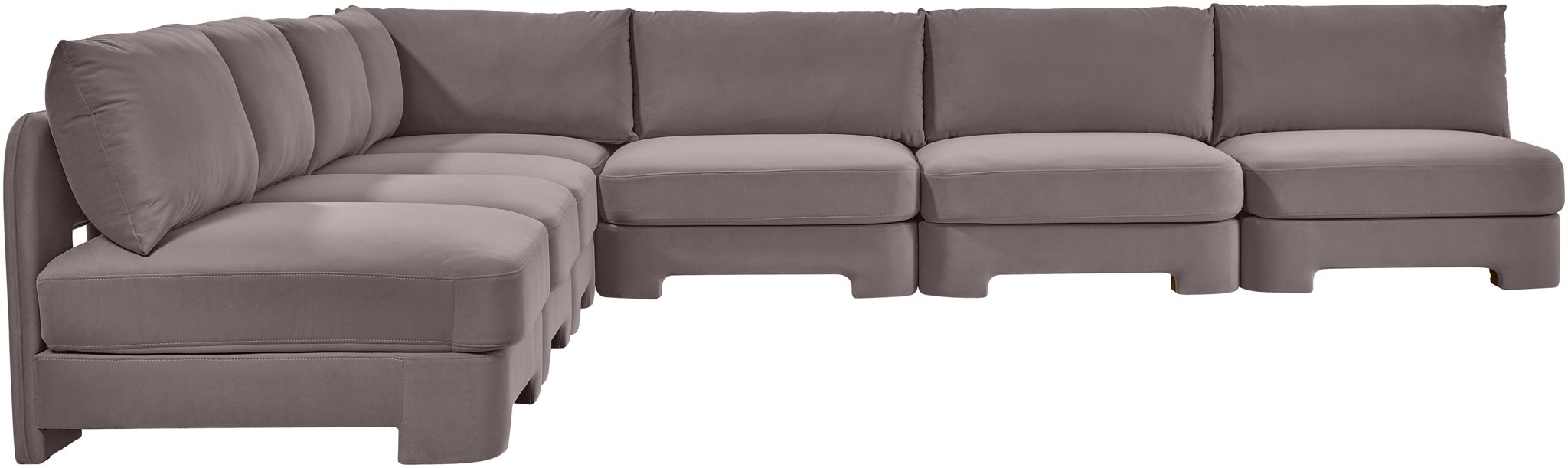 Hammond - Velvet Performance Fabric Upholstered 7 Piece Armless Sectional