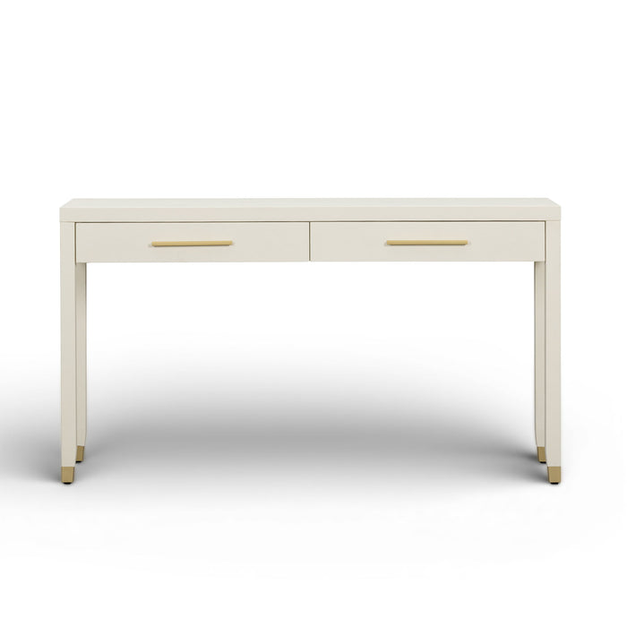Dani - Faux Shagreen 2-Drawer Console Table - Cream