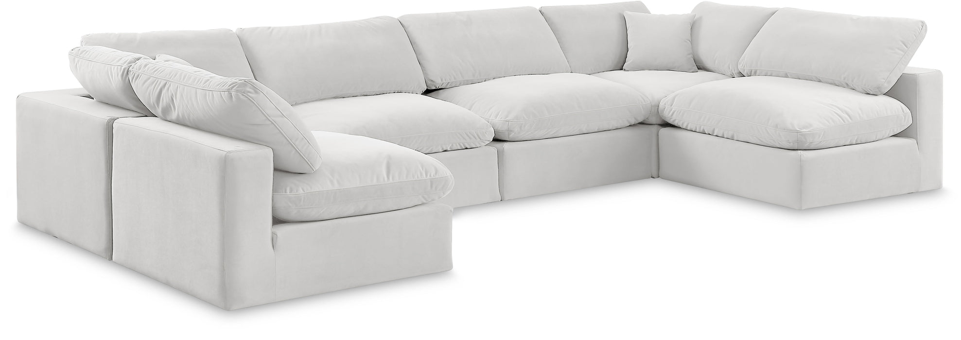 Comfy - 6 Piece Velvet Modular Armless Sectional
