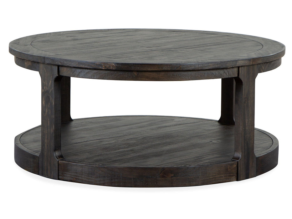 Boswell - Round Cocktail Table (With Casters) - Peppercorn
