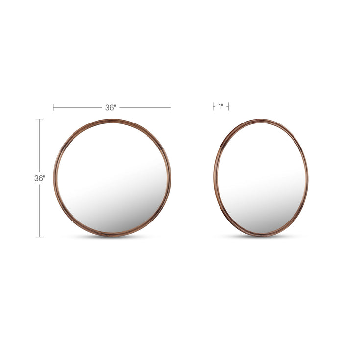Alcott - Accent Round Mirror Small - Walnut