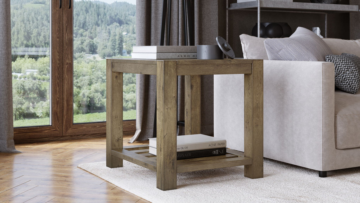 Canyon End Table - Washed Grey