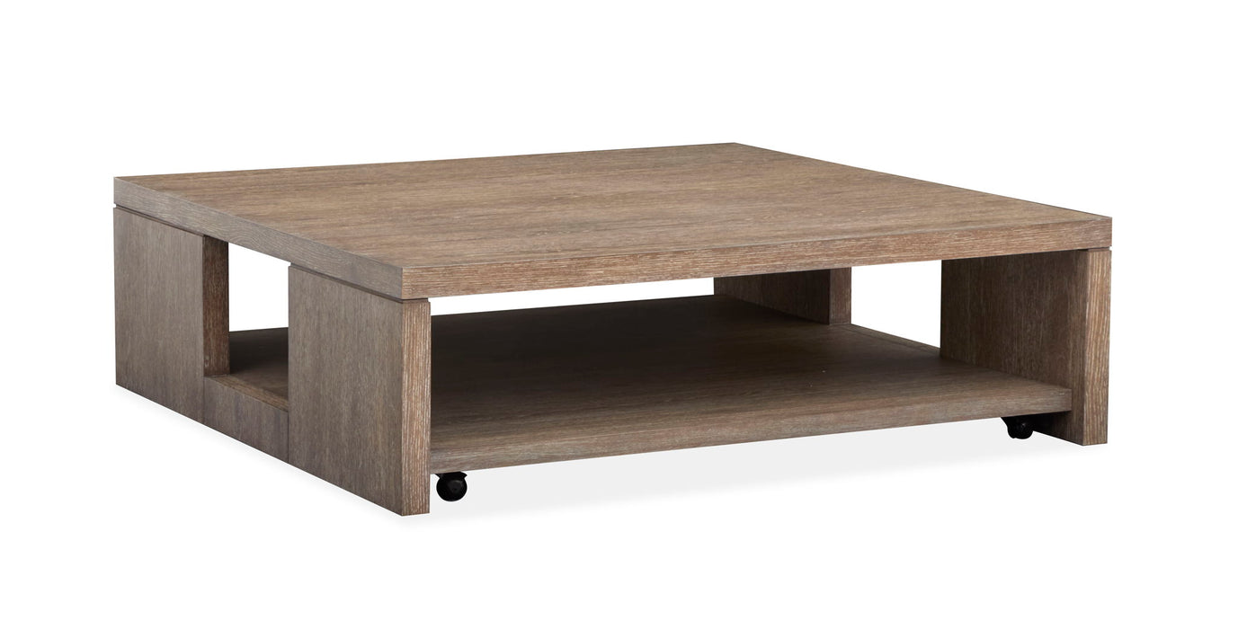 Conway - Square Cocktail Table With Casters - Spiced Brown