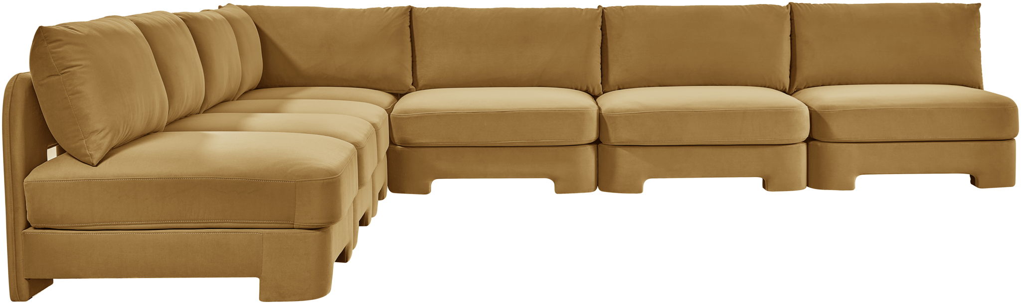 Hammond - Velvet Performance Fabric Upholstered 7 Piece Armless Sectional