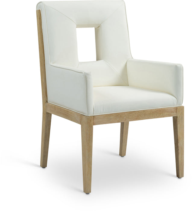 Gwendolyn - Faux Leather Dining Arm Chair With Natural Frame