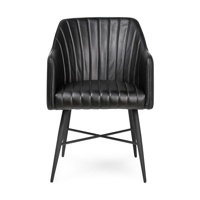 Leon - Leather Dining Chair - Midnight Raven