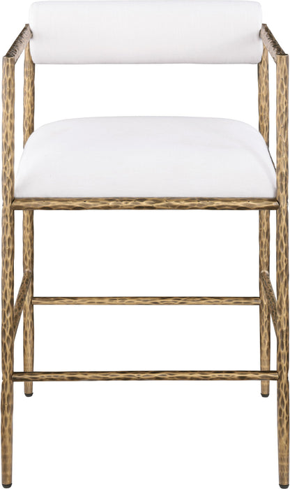 Axis - Linen Textured Cream Fabric Upholstered Counter Stool (Set of 2)