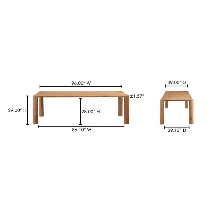 Post - Large Dining Table - Oak Natural