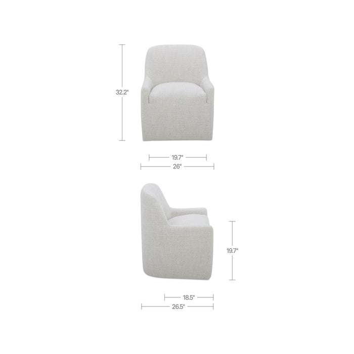 Maisie - Rolling Dining Chair - Flecked Oat / Beige