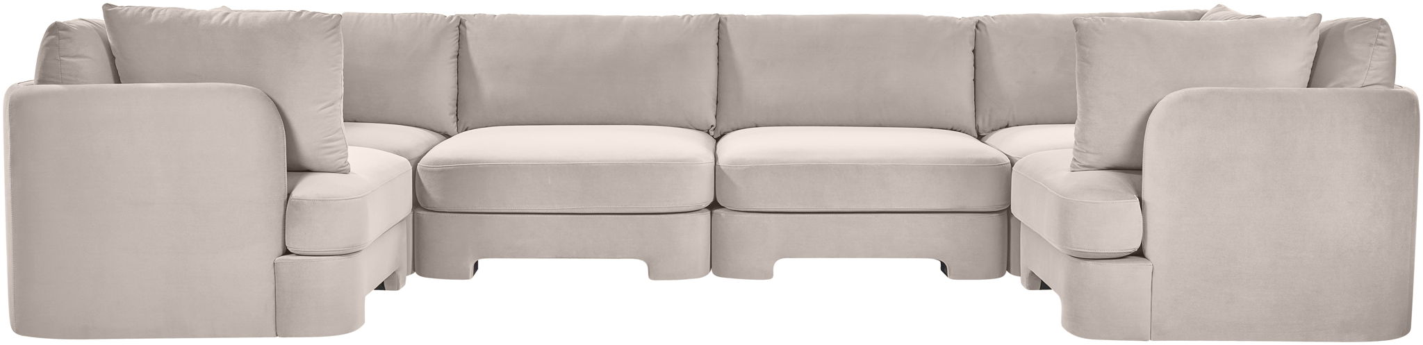 Hammond - Velvet Performance Fabric Upholstered 6 Piece U-Shaped Sectional