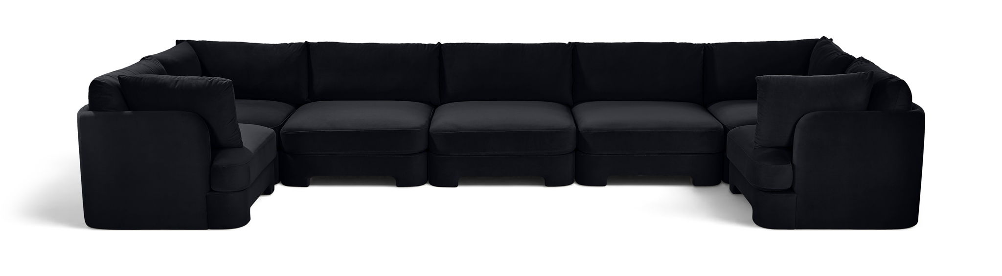 Hammond - Velvet Performance Fabric Upholstered 7 Piece U-Shaped Sectional