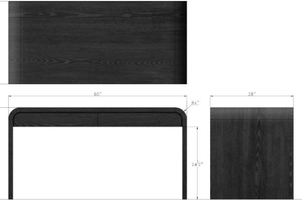 Elora Writing Desk - Jet