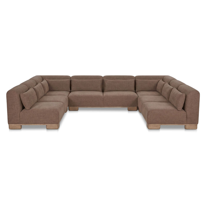 June - U Shaped Modular Sectional - Dark Brown