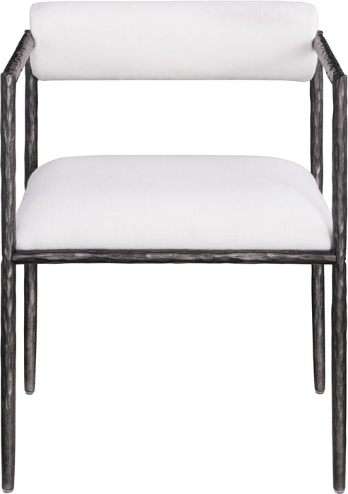 Axis - Linen Textured Cream Fabric Upholstered Dining Chair (Set of 2)