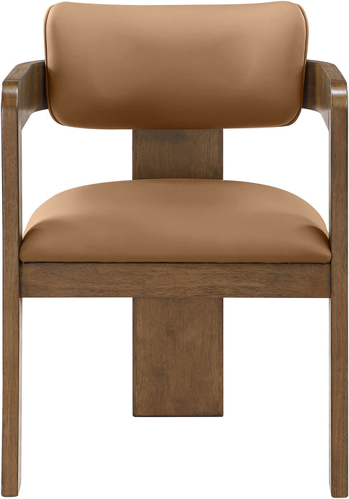 Sacha - Vegan Leather Upholstered Dining Chair With Brown Base (Set of 2)
