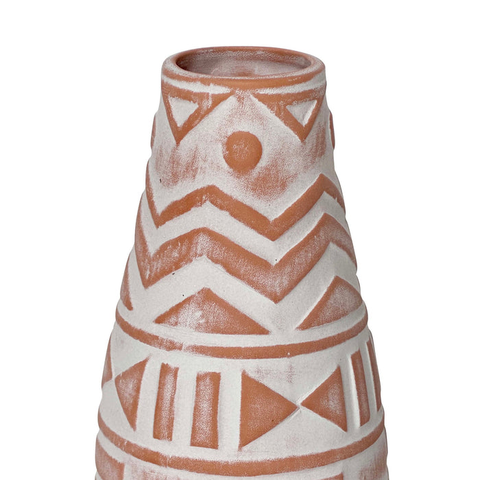 Earthenware - Aztec Teardrop Flower Vase - Terracotta