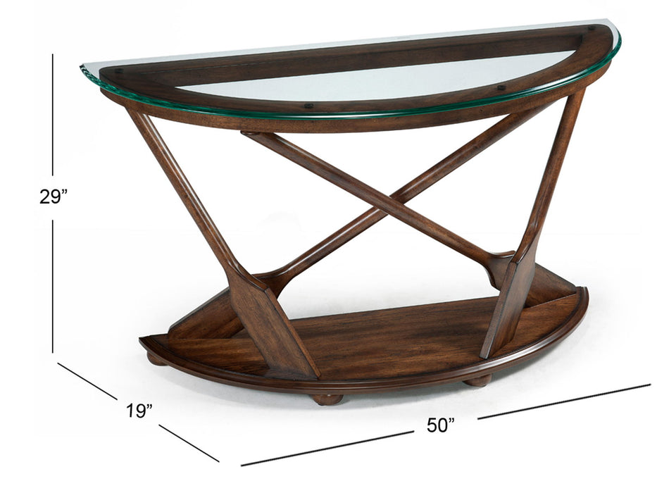 Beaufort - Sofa Table With Base And Glass Top - Dark Oak