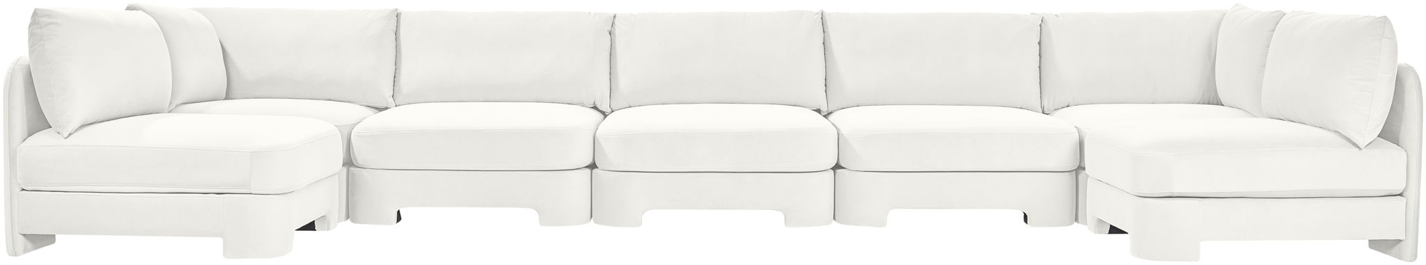 Hammond - Velvet Performance Fabric Upholstered 7 Piece U-Shaped Armless Sectional